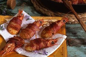 Gambas au lard
