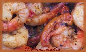 Crevettes roses cuisinées aux brèdes