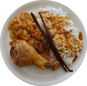 Poulet aux légumes et à la vanille