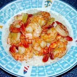 Gambas au miel et au gingembre