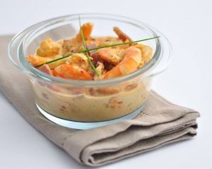 Gambas épicées et crémées au combava