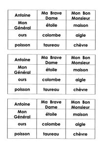 Antoine et les étoiles, mots de couleurs