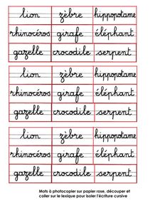 Afrique, mots de couleurs animaux de la savane