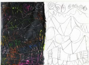 Graphisme avec des pastels gras