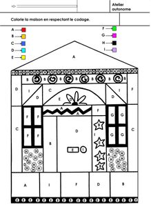 Alphabet: coloriage en respectant un codage