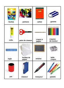 lexique du matériel scolaire
