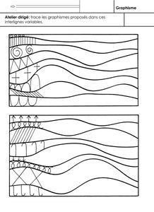Graphisme grande section : introduire des interlignes.