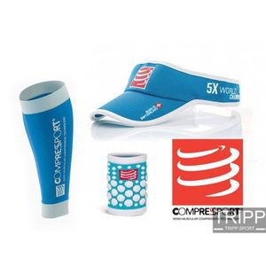 COMPRESSPORT - NOEL : Manchon de compression R2, visière et wrist band