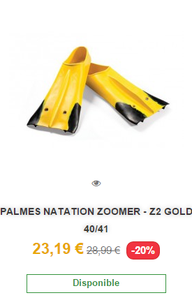 promotion sur les Palmes de natation