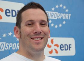 Guillaume Deutsch et Ross Davenport au Stand Tripp Sport au Triathlon de Paris