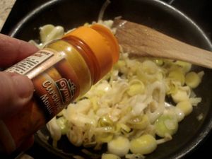 Saumon à la fondue de poireaux