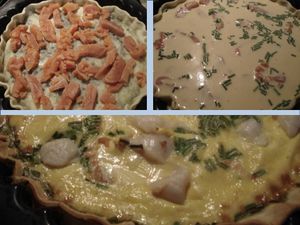 MA TARTE AU SAUMON ET NOIX DE SAINT-JACQUES