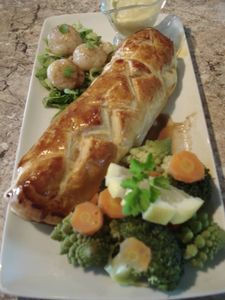 FARCI DE SAUMON ET SAINT-JACQUES SAUCE HOLLANDAISE