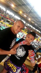 A gauche Nordine dit "Doudou" et Hachefa Idris ( 63 kg), finaliste championnat de France.