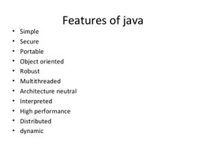 Features of Java