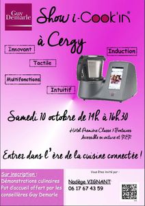 Show i-cook'in le robot multifonctions connecté WiFi de Guy Demarle. 10 octobre à Cergy, 95 Val d'oise