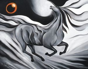 "Dedica" poème de Marco Coppe, Italie. "Eclipse" tableau de Lalit Jain, Inde