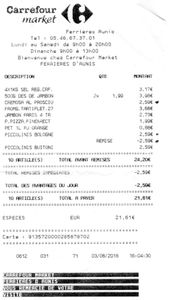 ticket de caisse en entier
