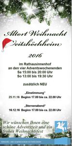 Veitshöchheimer Altortweihnacht heuer an allen vier Adventswochenenden noch attraktiver - Weit über 50 Stände und vielfältiges Rahmenprogramm – Zweimal bereits am Freitag geöffnet