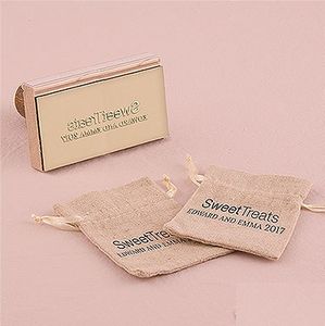 tampons personnalisés pour sachets à dragées en lin