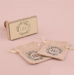 tampons personnalisés pour sachets à dragées en lin