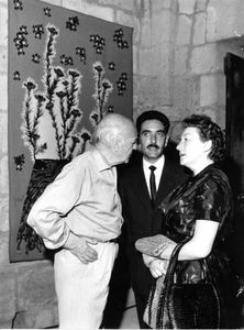 Avec Simone et Jean Lurçat, le 1er août 1963 à Aigues-Mortes.