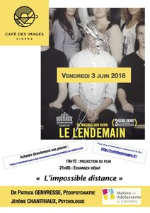 L'impossible distance, débat avec la Maison des adolescents au Café des Images, le 3 juin 2016