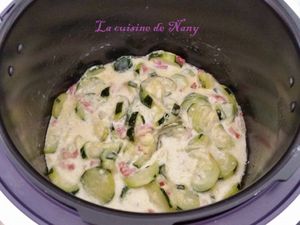 Courgettes à la vache qui rit et lardons