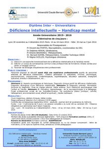 DIU Déficience intellectuelle – Handicap mental