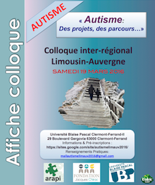 Colloque - Autisme : des projets, des parcours... - 19 mars 2016