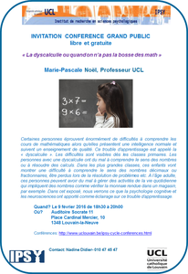 Conférence - La dyscalculie ou quand on n'a pas la bosse des maths