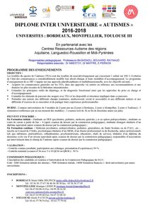 DIPLOME INTERUNIVERSITAIRE « AUTISMES » 2016-2018