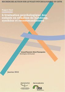 Publication du rapport final de la recherche L’évaluation psychologique des enfants en situation de handicap