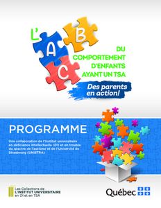 Programme L’ABC du comportement d’enfants ayant un TSA : des parents en action !