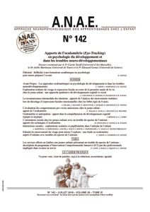 ANAE N° 142 - Apports de l'oculométrie (Eye-Tracking) en psychologie du développement