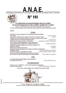 Appel: La rééducation cognitive chez l’enfant - Lyon - 2 dec. 2016 - deadline 10 nov. 2016