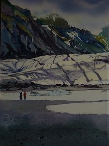 Islande - le photographe au pied du Vatnajokull