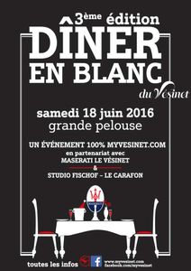 3ème édition du diner en blanc au Vésinet : 18 juin 2016 à 20h30