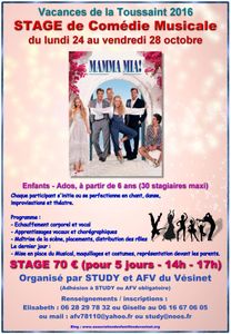 Les inscriptions pour le stage comédie musicale sont ouvertes !