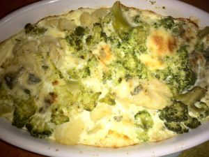 gratin de chou fleur et brocolis au roquefort