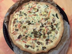tarte julienne de légumes et fruits de mer