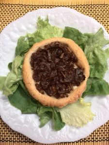 tartelette à l'échalote confite
