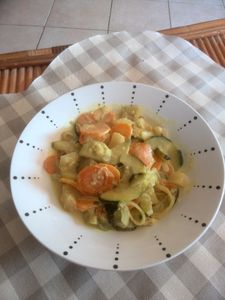 légumes au curry et lait de coco