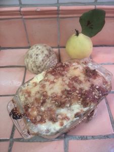 gratin de coings et celeri aux noix de cajou