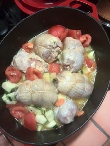 paupiette de volaille sur lit de légumes