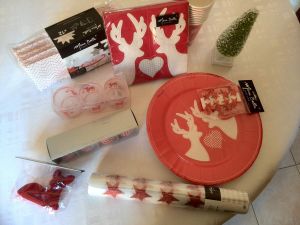 table de Noël en rouge et blanc