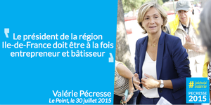 Interview de Valérie Pécresse candidate pour les élections régionales d’Ile-de-France de 2015