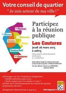 Bagnolet : conseil de quartier des Coutures le 26 mars 2015