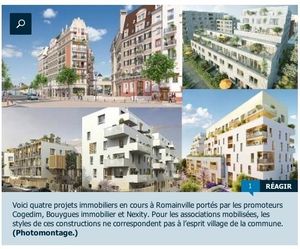 La pétition associative de Romainville et la réponse de la maire bétonneuse : dans Le Parisien