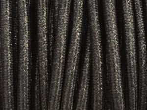 cable, fi lelectrique tissu noir brillant